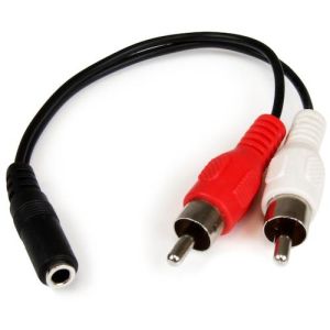 スターテック STARTECH.COM スターテック MUFMRCA オーディオケーブル/3極ステレオミニ - 2x RCA/15cm/メス オス