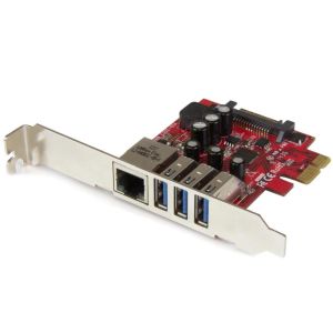 スターテックドットコム StarTech.com スターテック ZU200UG 3ポートUSB 3.0 1ポートギガビットイーサネット増設PCI Expressインターフェースカード
