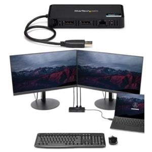 スターテックドットコム StarTech.com スターテック ZU201LY USB 3.0接続 ミニ ドッキングステーション デュアルDisplayPortモニタ対応 4K 60Hz GbE