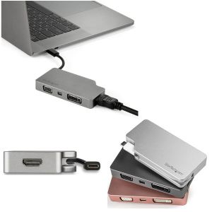 スターテックドットコム StarTech.com スターテック ZU201PP 4 in 1 USB Type-Cマルチアダプタ アルミ筐体 4K 30Hz スペースグレー