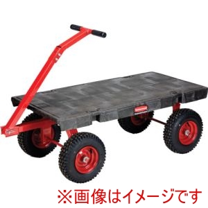 ラバーメイド ラバーメイド 447707 樹脂製運搬車 ホイールワゴントラック 空気タイヤ 長さ1427×幅615×高さ445mm ハンドル高さ891mm 均等荷重907kg 直送 北海道沖縄離島不可