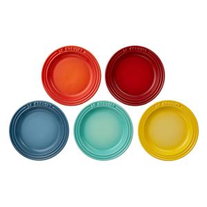 ルクルーゼ LECREUSET ルクルーゼ ミニ ラウンド プレート 5枚入り  レインボー LECREUSET