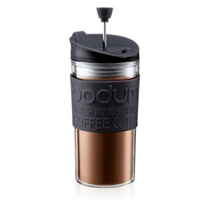 ボダム bodum ボダム トラベルプレスセット 携帯用 フレンチプレスコーヒーメーカー マグ用リッド付き ブラック bodum