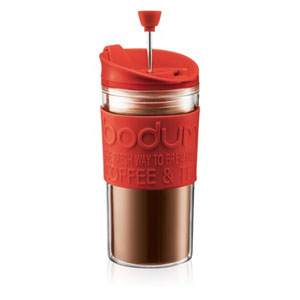 ボダム bodum ボダム トラベルプレスセット 携帯用 フレンチプレスコーヒーメーカー マグ用リッド付き レッド bodum