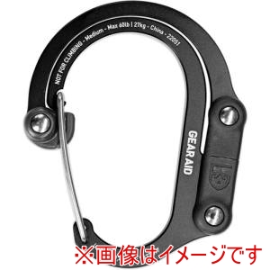 Gear Aid Gear Aid 210013-010 カラビナ型フック ヒーロークリップ ミディアム ステルスブラック
