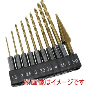 アストロプロダクツ アストロプロダクツ 1/4HEX ドリルアンドステップドリルセット 10本組