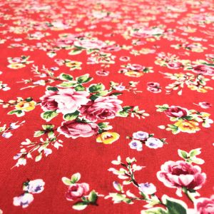 moda moda USA64 ROSE PARADE CLIMBING ROSE/RED 100cm×110cm幅 輸入生地 USAコットン メーカー直送 代引不可 北海道沖縄離島不可