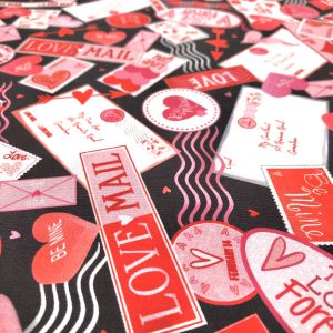 BENARTEX BENARTEX USA1063 LOVE LETTERS 100cm×110cm幅 輸入生地 USAコットン メーカー直送 代引不可 北海道沖縄離島不可
