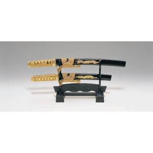 大澤刀剣 大澤刀剣 SW-1500DR 模造刀 ミニミニ竜 3点セット 金