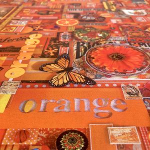NORTHCOTT NORTHCOTT CAN006 COLOR COLLAGEII ORANGE 100cm×110cm幅 カナダ輸入生地 メーカー直送 代引不可 北海道沖縄離島不可