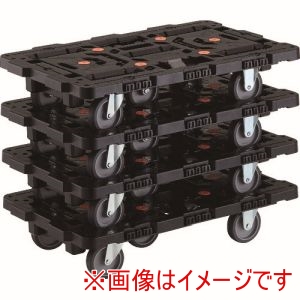トラスコ TRUSCO トラスコ BT700J3-E100-M4 まとめ買い 連結式樹脂製平台車 ビートル 700X450 自在3輪 4台セット メーカー直送 代引不可 北海道沖縄離島不可