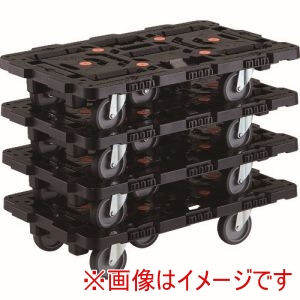 トラスコ TRUSCO トラスコ BT700J5-E100-M4 まとめ買い 連結式樹脂製平台車 ビートル 700X450 自在5輪 4台セット メーカー直送 代引不可 北海道沖縄離島不可