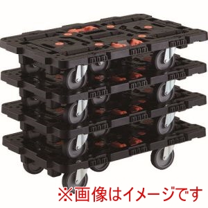 トラスコ TRUSCO トラスコ BT700J5-E100T-M4 連結式樹脂製平台車 ビートル 700X450 自在5輪 とめたろう付 まとめ買い4台 メーカー直送 代引不可 北海道沖縄離島不可