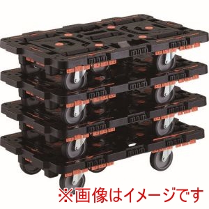 トラスコ TRUSCO トラスコ BT700KJ5-E100-M4 まとめ買い 連結式樹脂製平台車 ビートル 700X450 自在5輪 コボレ止めセット付 4台セット 直送 代引 北海道沖縄離島不可