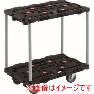 トラスコ TRUSCO トラスコ BT720J5-E100 連結式樹脂製2段台車 ビートル 700X450 自在5輪 ハンドルなし メーカー直送 代引不可 北海道沖縄離島不可