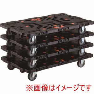 トラスコ TRUSCO トラスコ BT900J3-E100T-M4 まとめ買い 連結式樹脂製平台車 ビートル 900X600 自在3輪 とめたろう付 4台セット 直送 代引 北海道沖縄離島不可