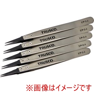 トラスコ TRUSCO トラスコ EP-0.4-M5 まとめ買い ESDチップピンセット 先細型 先端幅0.4mm 5本入り メーカー直送 代引不可 北海道沖縄離島不可