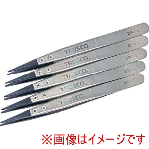 トラスコ TRUSCO トラスコ EP-1.5-M5 まとめ買い ESDチップピンセット 先平型 先端幅1.5mm 5本入り メーカー直送 代引不可 北海道沖縄離島不可
