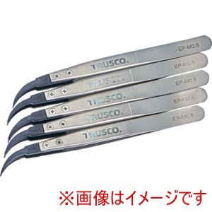トラスコ TRUSCO トラスコ EP-M0.6-M5 まとめ買い ESDチップピンセット 曲がり型 先端幅0.6mm 5本入り メーカー直送 代引不可 北海道沖縄離島不可