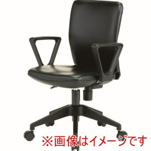 トラスコ TRUSCO トラスコ FCC55LA-BK 体圧分散オフィスチェア ビニールレザー張り 肘付 ブラック メーカー直送 代引不可 北海道沖縄離島不可