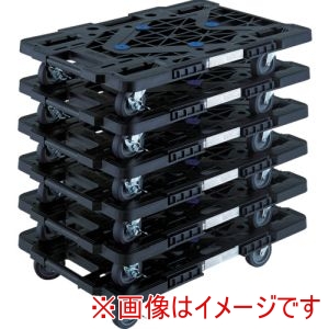 トラスコ TRUSCO トラスコ MPK-600JS-BK-M6 まとめ買い 樹脂製平台車 ルートバン MPK-600JS-BK 6台セット メーカー直送 代引不可 北海道沖縄離島不可
