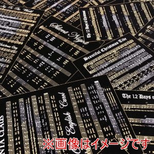 BENARTEX BENARTEX USA1287 Hollday Songs Black 50cm×110cm メーカー直送 代引不可 北海道沖縄離島不可