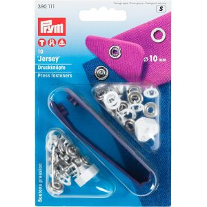 プリム Prym プリム スナップボタン Jersey リング型 φ10mm 10組入 ホワイト PRM390111 Prym