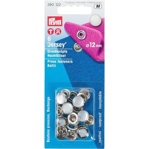 プリム Prym プリム スナップボタン Jersey キャップ型 φ12mm 6組入 クリアホワイト PRM390122 Prym