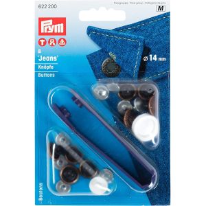 プリム Prym プリム ジーンズトップボタン 月桂樹花輪 キット付 φ14mm 8組入 オールドカッパー PRM622200 Prym