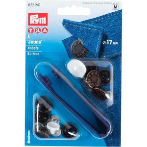 プリム Prym プリム ジーンズトップボタン 月桂樹花輪 キット付 φ17mm 8組入 オールドカッパー PRM622241 Prym