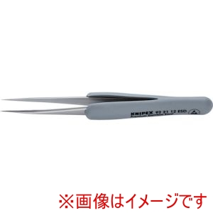 クニペックスツールズ KNIPEX クニペックス 9221-12ESD ラバーハンドル付き精密ピンセット 先細 112ММ