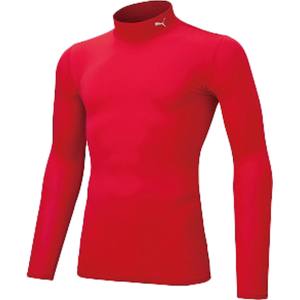 プーマ PUMA プーマ コンプレッション モックネック LS シャツ XXL レッド ホワイト 656331