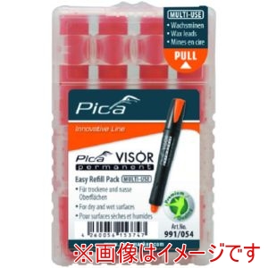 ピカマーカー Pica Marker ピカマーカー 991054 パーマネントマルチマーカー VISOR 用替え オレンジ 4本入り