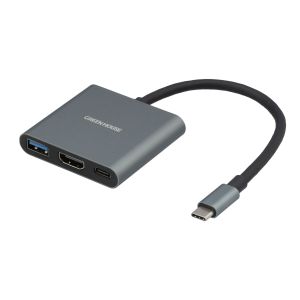 グリーンハウス GreenHouse グリーンハウス GH-MHC3A-SV TypeC→USB2.0+HDMI+PD給電 Switch対応 シルバー