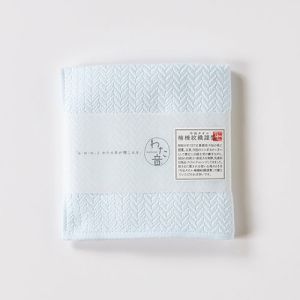 楠橋紋織 楠橋紋織 くすばしタオル わた音 ヘリンボン ハンカチタオル 25cm×25cm ブルー 1-65608-86-B