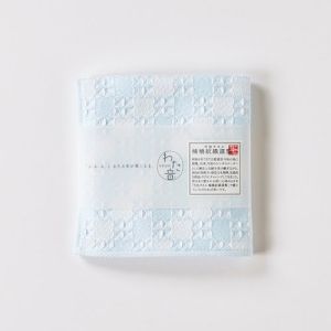 楠橋紋織 楠橋紋織 くすばしタオル わた音 しゅすワッフル ハンカチタオル 25cm×25cm ブルー 1-65610-86-B