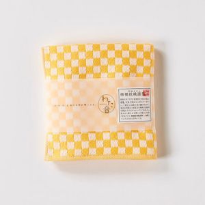 楠橋紋織 楠橋紋織 くすばしタオル わた音 しゅす織り ハンカチタオル 25cm×25cm イエロー 1-61157-86-Y