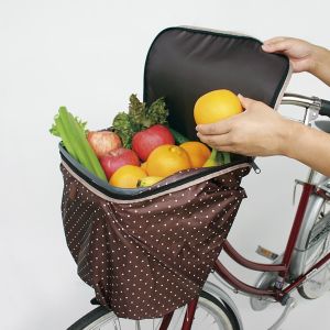 大久保製作所 マルト MARUTO マルト 2段式 自転車前バスケットカバー水玉 ドット黒 D-2FMT1980 大久保製作所