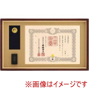 大額 大額 4890 褒賞勲章 マホ/茶ドンス UVアクリル 勲章箱入れ付