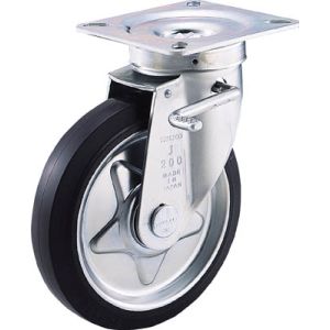 トラスコ TRUSCO トラスコ プレス製ゴムキャスター 自在ダブルストッパー付 Φ150 1個 TJB-150