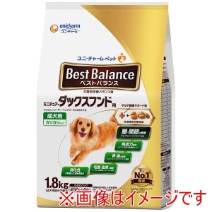 ユニチャーム unicham ユニチャーム ベストバランス カリカリ仕立て ミニチュア・ダックスフンド用 1.8kg