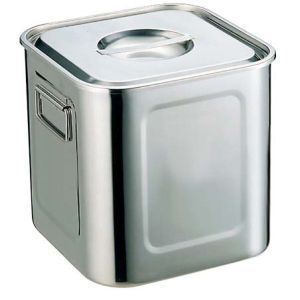 三宝産業 YUKIWA UK 18-8 角型 キッチンポット 19.5cm 手付 ユキワ 三宝産業 YUKIWA