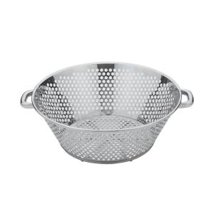 三宝産業 YUKIWA UK 18-8 パンチング 揚げザル 平底 P手 48cm 穴径10φ ユキワ 三宝産業 YUKIWA