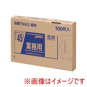 ジャパックス JAPACK’S ジャパックス TN-43 業務用 強力 ポリ袋 100枚箱入 45L 透明