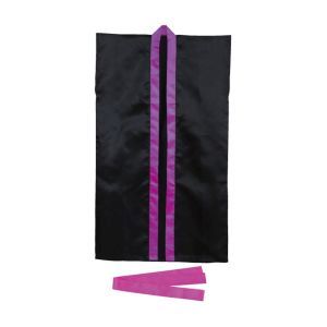 アーテック ArTec アーテック サテン ロングハッピ 黒 紫襟 Sハチマキ付 4565