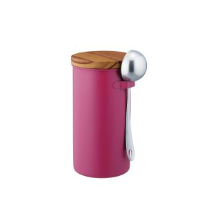 高桑金属 高桑金属 ステンレスコーヒーキャニスター マゼンタ メジャースプーンセット 410415