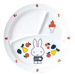 関東プラスチック工業 関東プラスチック工業 メラミン 子供用 食器 ミッフィーフルーツシリーズ 丸ランチ皿 CM-65FR