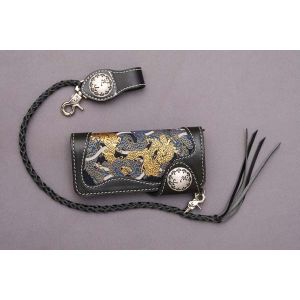 カザン カザン W-9AK レザーウォレット 龍/BK