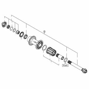 シマノ SHIMANO シマノ Y3CZ98010 ハブ軸組立品 玉間135mm SHIMANO
