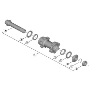 シマノ SHIMANO シマノ Y07B98010 WH-RX31-F12 ハブ軸組 SHIMANO